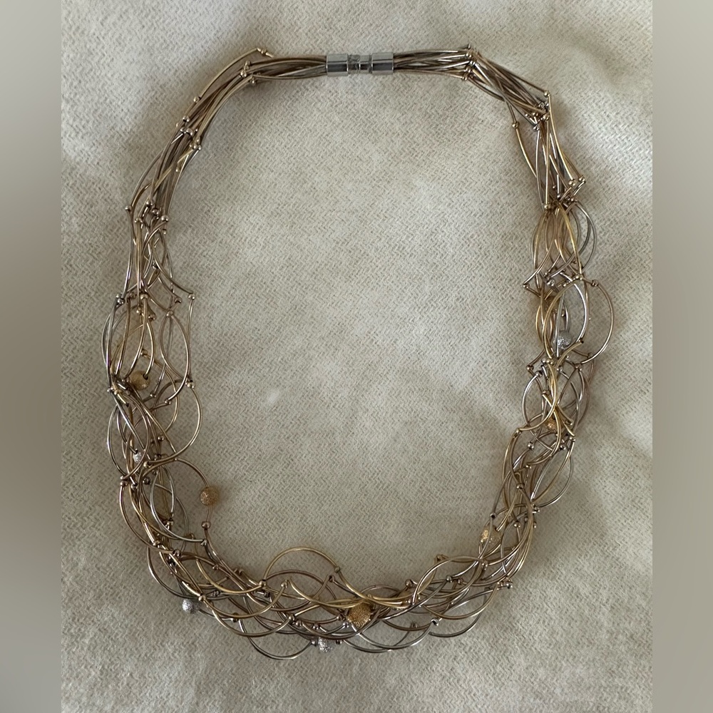 Mixed metals necklace made in Denmark